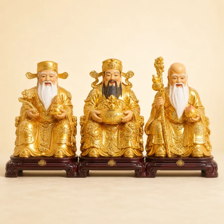 Bộ Tượng Phúc Lộc Thọ Mạ Vàng