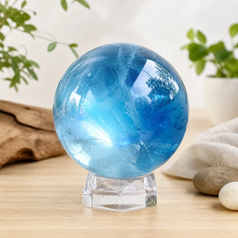 Quả Cầu Pha Lê Xanh Dương Mệnh Thủy