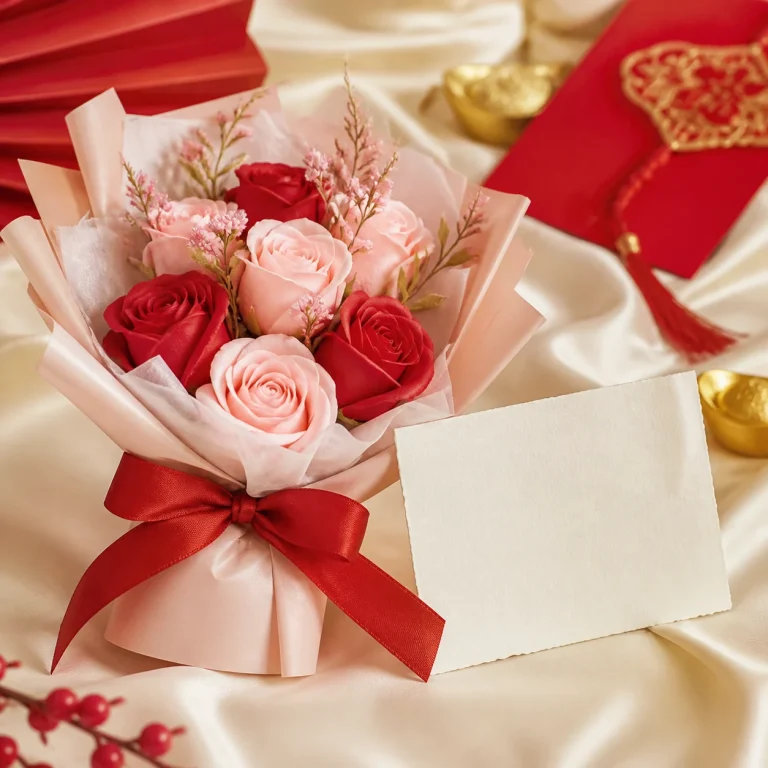 Thiệp Và Hoa Sáp Tặng Người Yêu Ngày Tết