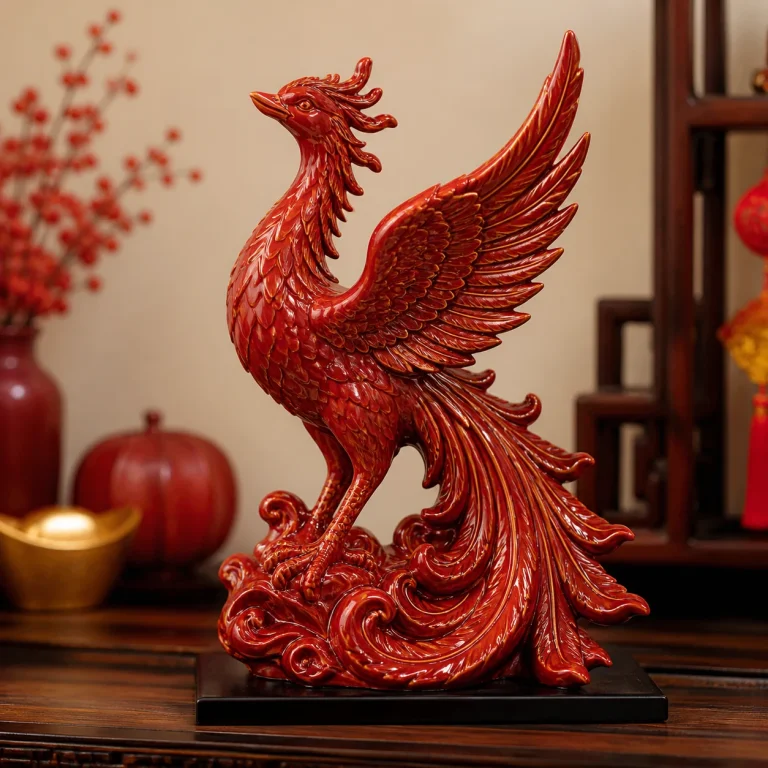 Tượng Phượng Hoàng Gốm Đỏ Mệnh Hỏa